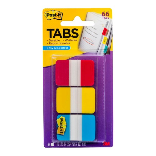 Post-it Durable Tabs 686-RYB Blue Red Yellow 25x38mm 66 Pack Post-it Durable Tabs 686-RYB Blue Red Yellow 25x38mm 66 Pack