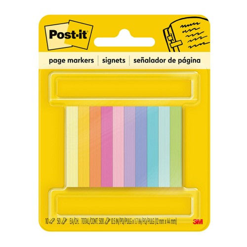10-Pack Post-it Page Markers 670-10AB 13mm x 43mm Assorted 10-Pack Post-it Page Markers 670-10AB 13mm x 43mm Assorted