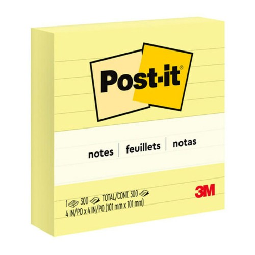 Post-it Lined Notes 675-YL 101x101mm Yellow 300sh Post-it Lined Notes 675-YL 101x101mm Yellow 300sh