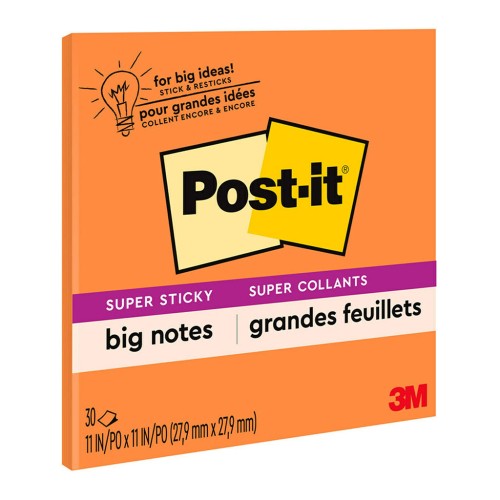 Post-it Super Sticky Big Notes BN11 Orange 279 x 279mm 30 sheet pads Post-it Super Sticky Big Notes BN11 Orange 279 x 279mm 30 sheet pads
