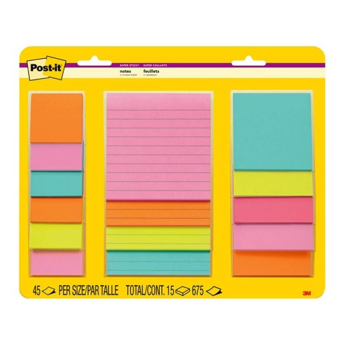 15-Pack Post-it Super Sticky Notes 4423-15SSMIA Supernova (Miami) Combo 15-Pack Post-it Super Sticky Notes 4423-15SSMIA Supernova (Miami) Combo