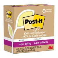 Pack of 5 Post-it 100 Rec Super Sticky Notes 654R-5SSCY 76mm x 76mm Yellow Pack of 5 Post-it 100 Rec Super Sticky Notes 654R-5SSCY 76mm x 76mm Yellow