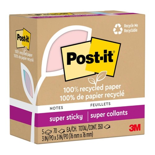 Pack of 5 Post-it 100 Rec Super Sticky Notes 654R-5SSNRP 76x76mm Wanderlust Pack of 5 Post-it 100 Rec Super Sticky Notes 654R-5SSNRP 76x76mm Wanderlust