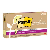 6 Pack Post-it 100% Recycled Super Sticky Pop Up Notes R330R-6SSCY 76mm x 76mm Yellow 6 Pack Post-it 100% Recycled Super Sticky Pop Up Notes R330R-6SSCY 76mm x 76mm Yellow