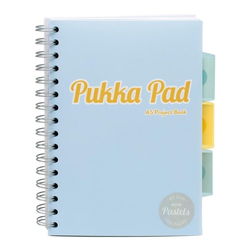 Pukka Pastel Project Book A5 Blue 200 Pages Lined Paper Pukka Pastel Project Book A5 Blue 200 Pages Lined Paper
