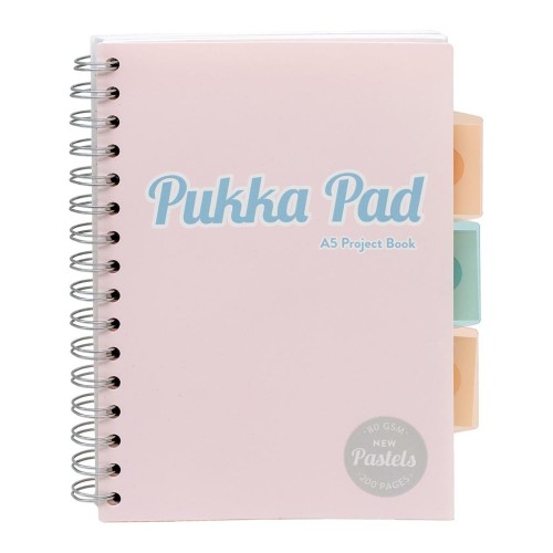 Pukka Pastel Project Book A5 Pink 200 Pages Pukka Pastel Project Book A5 Pink 200 Pages