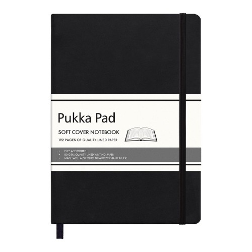 Pukka Soft Cover Lined Notebook Black144mm x 210mm 192 Pages 80gsm Pukka Soft Cover Lined Notebook Black144mm x 210mm 192 Pages 80gsm
