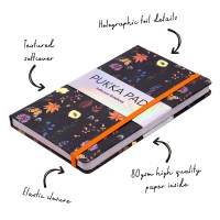 Pukka Bloom Softcover Notebook 130mm x 210mm Black 192 Pages 8mm Lined 80gsm Pukka Bloom Softcover Notebook 130mm x 210mm Black 192 Pages 8mm Lined 80gsm