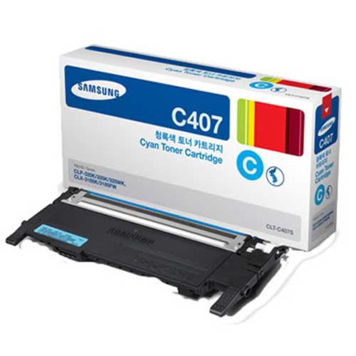 Samsung CLT-C407S Cyan Toner - CLP320 CLP325 CLX3185 - Genuine Samsung CLT-C407S Cyan Toner - CLP320 CLP325 CLX3185 - Genuine