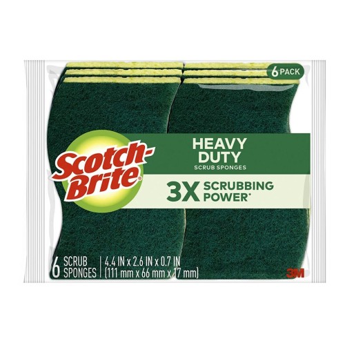Scotch-Brite Heavy Duty Scrub Sponge 426, Pack of 6 Scotch-Brite Heavy Duty Scrub Sponge 426, Pack of 6