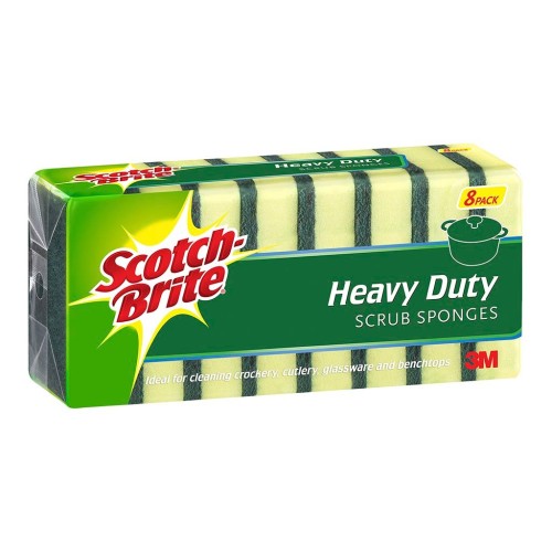 Scotch-Brite Heavy Duty Scrub Sponge, Pack of 8 Scotch-Brite Heavy Duty Scrub Sponge, Pack of 8