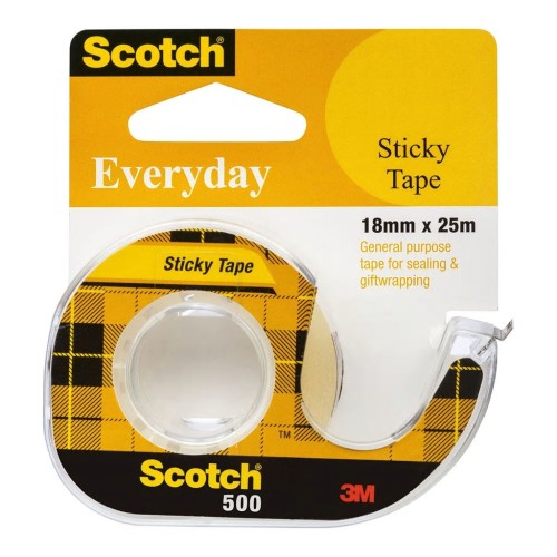 Scotch Everyday Tape 500 18mm x 25m With Dispenser Scotch Everyday Tape 500 18mm x 25m With Dispenser