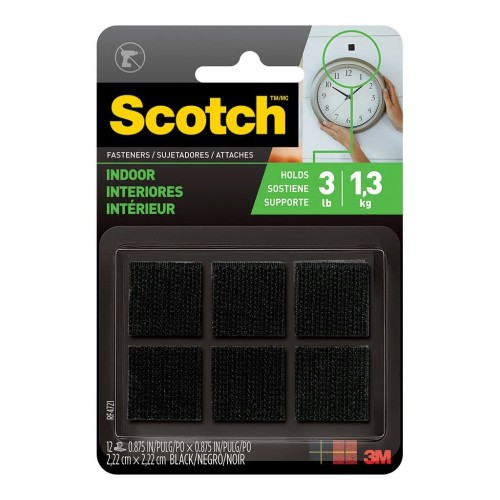 Scotch Fastener RF4721 Indoor 22mm x 22mm Black 6 Sets Scotch Fastener RF4721 Indoor 22mm x 22mm Black 6 Sets