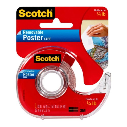 Scotch Poster Tape Removable 109 19mmx3.8m on dispenser Scotch Poster Tape Removable 109 19mmx3.8m on dispenser
