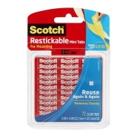 Scotch Restickable Mounting Tabs R103 13x13mm 72 pack Scotch Restickable Mounting Tabs R103 13x13mm 72 pack