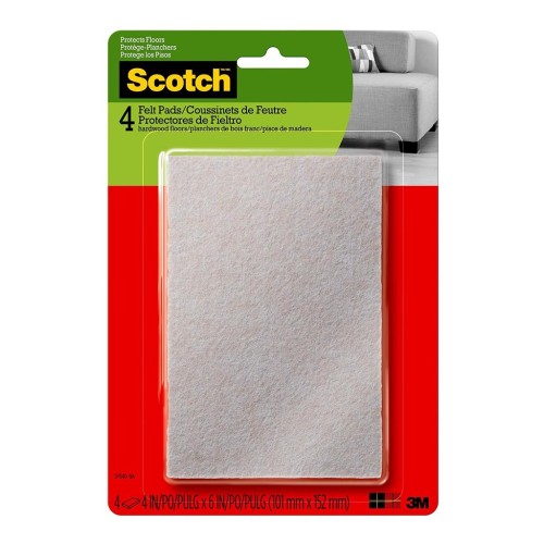 Scotch Felt Pads SP840 Rectangle Beige, Pack of 4 Scotch Felt Pads SP840 Rectangle Beige, Pack of 4