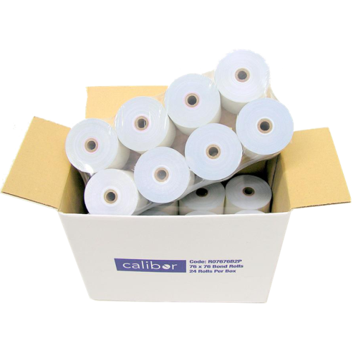 Bond Plain Paper Rolls 76mm x 76mm 2-Ply - Box of 24