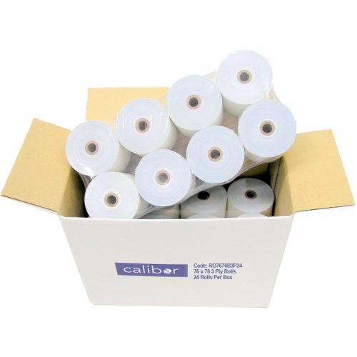 Bond Plain Paper Rolls 76x76mm 3-Ply - Box of 24