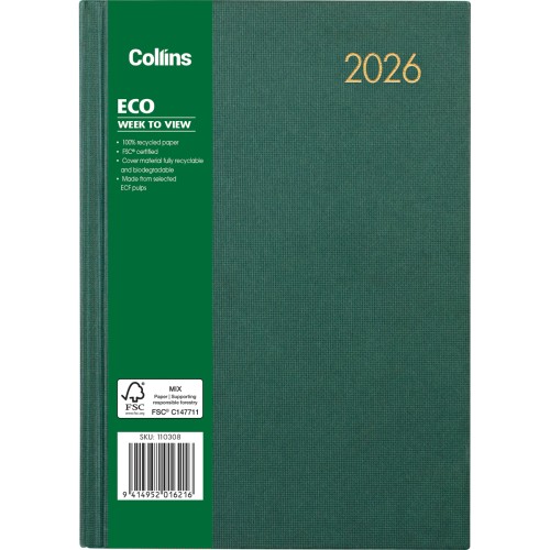 Collins Eco A53 Week Per View Diary Even Year Collins Eco A53 Week Per View Diary Even Year
