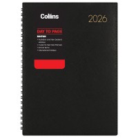 Collins Boston A41 Day To Page Diary Black Even Year