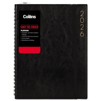 Collins Platinum A41 Day To Page Diary Black Wiro Even Year
