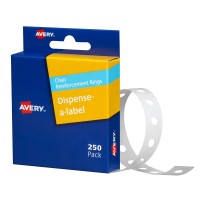 Avery Ring Reinforcers 250 Pack Clear