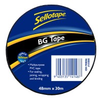 Sellotape 1410 BG Tape Black 48mmx30m