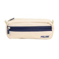 Milan Pencil Case Rectangular 2 Zip 1918 Series Beige