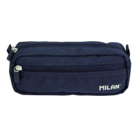 Milan Pencil Case Rectangular 2 Zip 1918 Series Navy Blue
