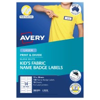 Avery Kids Fabric Name Badge Labels L7432 72x30 mm 10 Sheets