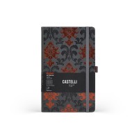 Castelli Notebook Copper Mid Ruled Baroque