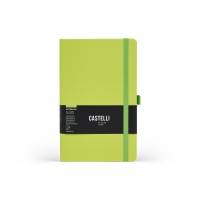 Castelli Notebook All Colour Mid Ruled Acid Green