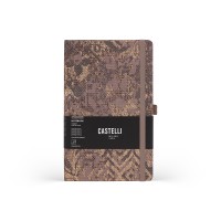 Castelli Notebook Shabby Mid Ruled Brown Texture