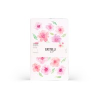 Castelli Quaderno Stitched Aquarello Mid Plain Peach Flowers