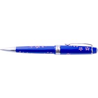 Cross Bailey Light Cherry Blossom Glossy Blue Resin Ballpoint with Chrome Trim