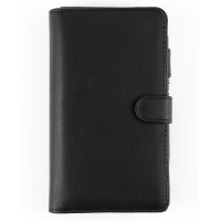 Debden Dayplanner Organiser Personal Slim Snap Closure PU Black