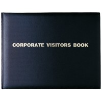 Debden Corporate Visitors Book 300x200mm PU Black