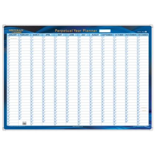 Writeraze Wallplanner Perpetual Year 700x1000mm Framed Writeraze Wallplanner Perpetual Year 700x1000mm Framed