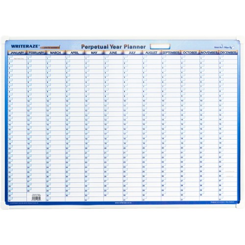 Writeraze Wallplanner Perpetual Year 500x700mm Framed Writeraze Wallplanner Perpetual Year 500x700mm Framed