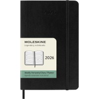 Moleskine Diary 12 Month Weekly Horizontal SC Pocket Black 2026