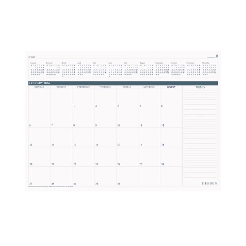 Debden Desktop Planner 382x540 Month to View Refill 2026 Debden Desktop Planner 382x540 Month to View Refill 2026