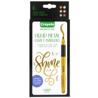 Crayola Signature Liquid Metal Permanent Art Markers 6Pk