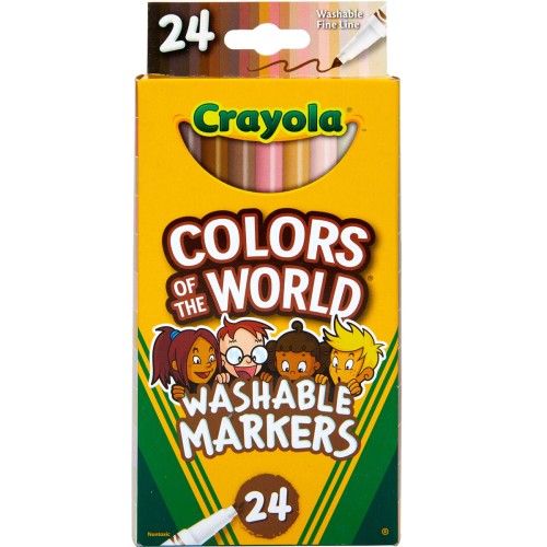 Crayola Colors of the World Fineline Washable Markers 24 Pieces Crayola Colors of the World Fineline Washable Markers 24 Pieces