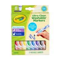 Crayola Young Kids UltraClean Washable Broadline Markers 8Pk