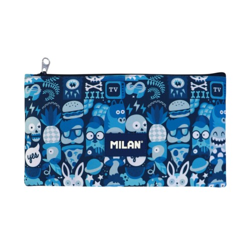 Milan Pencil Case 340 x 170mm School Days Blue Milan Pencil Case 340 x 170mm School Days Blue