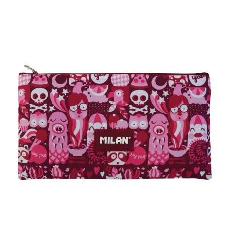 Milan Pencil Case 340 x 170mm School Days Pink Milan Pencil Case 340 x 170mm School Days Pink