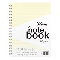 Silvine Tinted A4+ Notebook 8mm Lined with Margin 100 Pages Cream