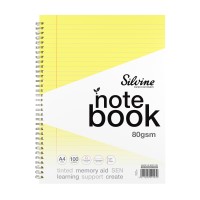 Silvine Tinted A4+ Notebook 8mm Lined with Margin 100 Pages Yellow