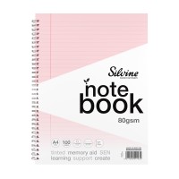 Silvine Tinted A4+ Notebook 8mm Lined with Margin 100 Pages Pink