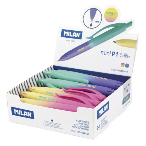 Milan Sunset P-1 Touch Mini Ballpoint Pens 1.0mm Nib Blue Ink Milan Sunset P-1 Touch Mini Ballpoint Pens 1.0mm Nib Blue Ink